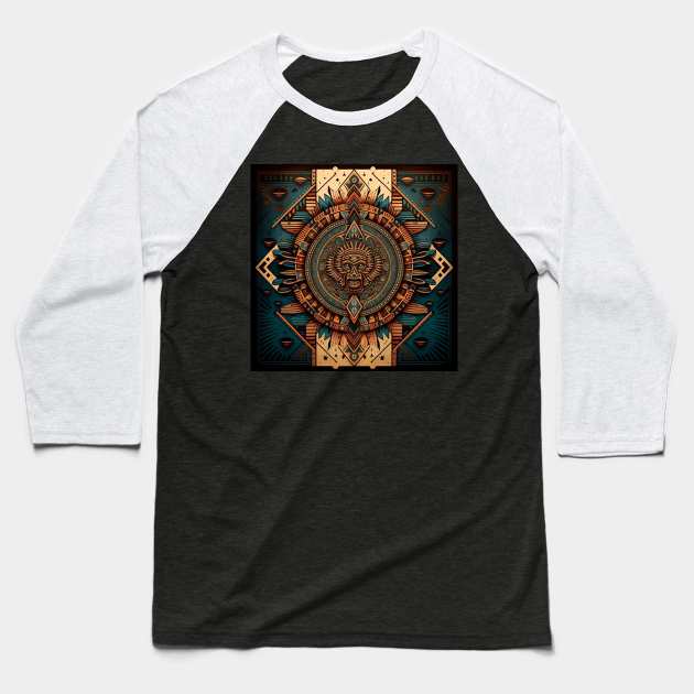 Aztec temple #1 Baseball T-Shirt by ToucanVooDoo